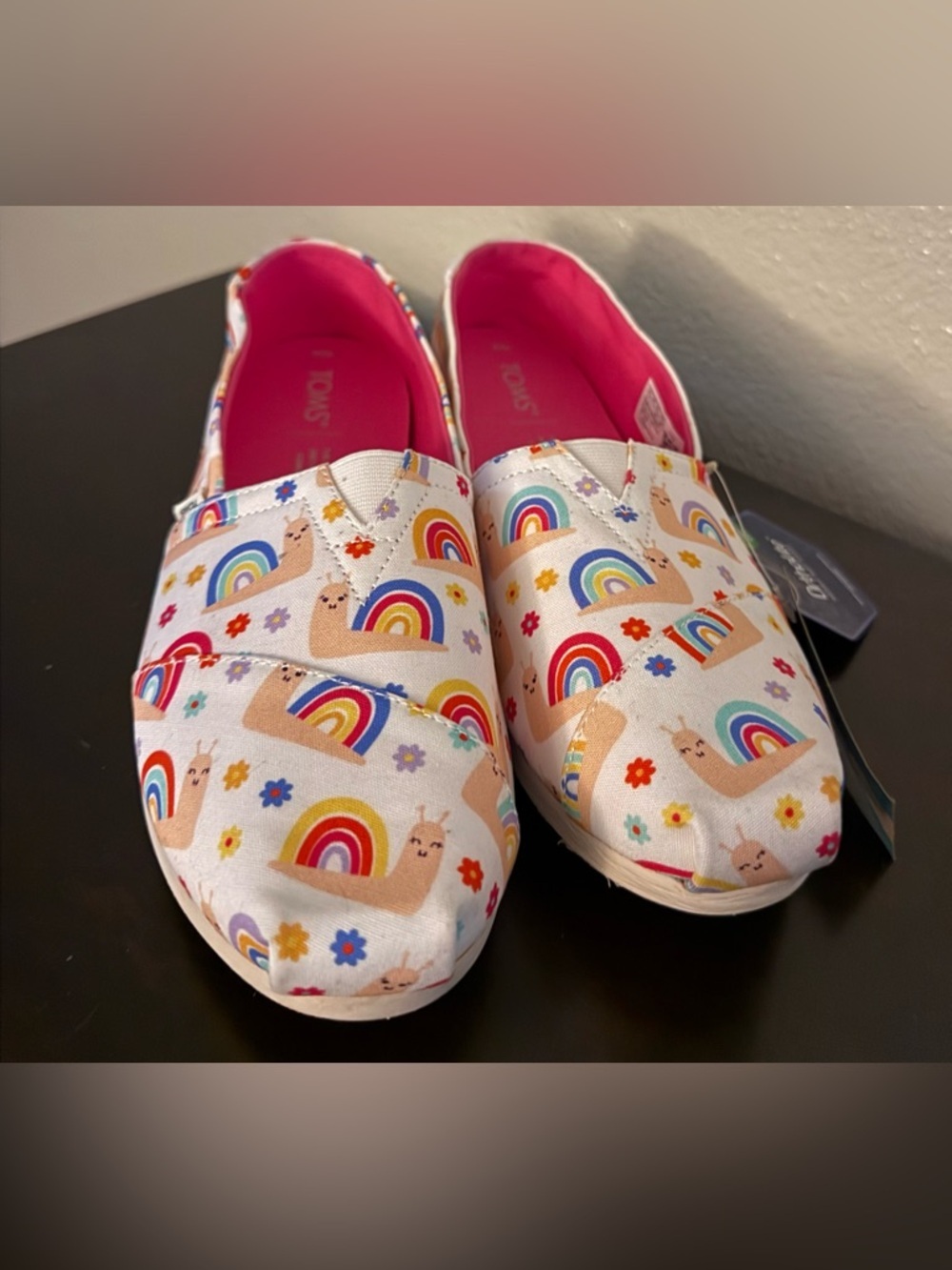 TOMS Alpargata Rainbow Snails Print Slip-On Shoes | Ortholite Comfort Women’s 9 - Picture 3 of 8